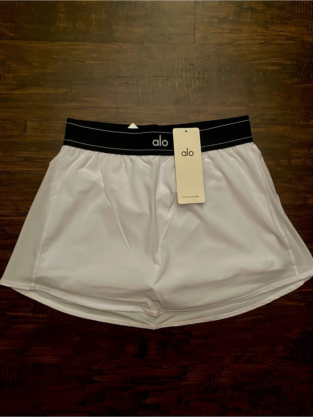 ALO Yoga White Match Point Tennis Skirt - Size Large